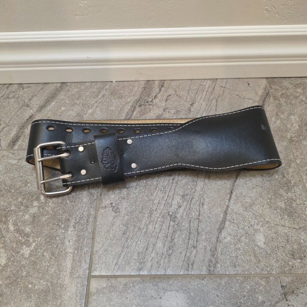 VTG Altus Leather Weight Power Lifting Belt Large (34-42) 2 Prong Buckle